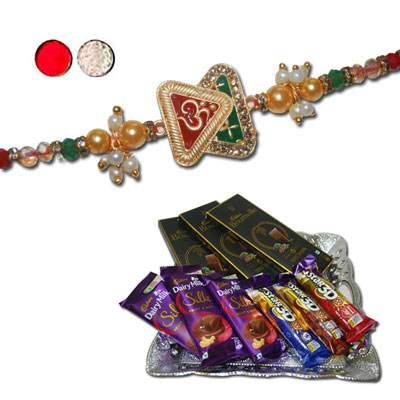 "RAKHIS -AD 4280 A (Single Rakhi), Choco Thali - code RC02 - Click here to View more details about this Product
